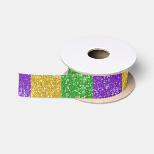 Ruban En Satin Mardi Gras Couleurs Parties scintillant Bling