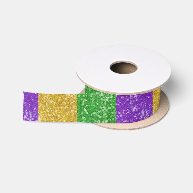 Ruban En Satin Mardi Gras Couleurs Parties scintillant Bling (Bobine)