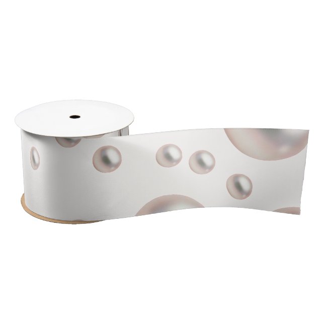 Ruban En Satin Mariage à thème Perles et Prosecco (Bobine)