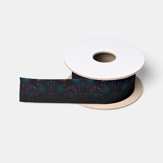 Ruban En Satin Mariage gothique foncé Floral Manipulant Ruban (Bobine)