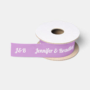 Ruban En Satin Mariage Monogramme Simple Élégant Nom Personnalisé