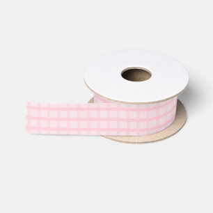 Ruban En Satin Mariée Rouge et Motif à Carreaux Rose Thé