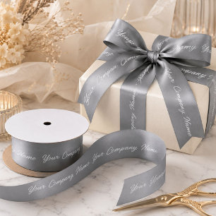 Ruban En Satin Marketing de marque gris chic Nom de l'entreprise