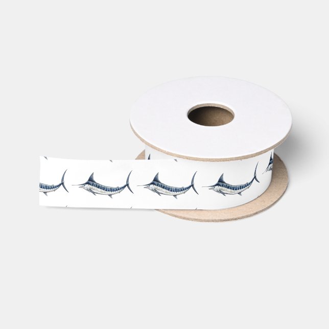 Ruban En Satin Marlin azul-redbubble (Bobine)