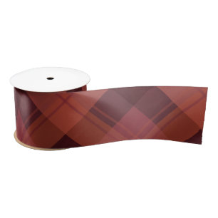 Ruban En Satin Maroon rouge moderne Marsala Plaid Motif Noël