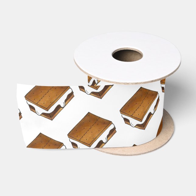 Ruban En Satin Marshmallow Campfire S'mores Camp Party Camping (Bobine)