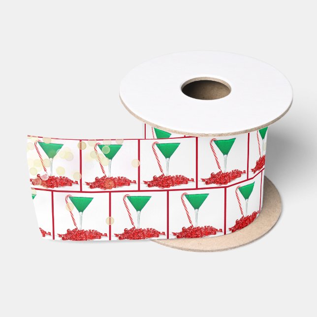 Ruban En Satin Martini de Noël avec rubans (Bobine)