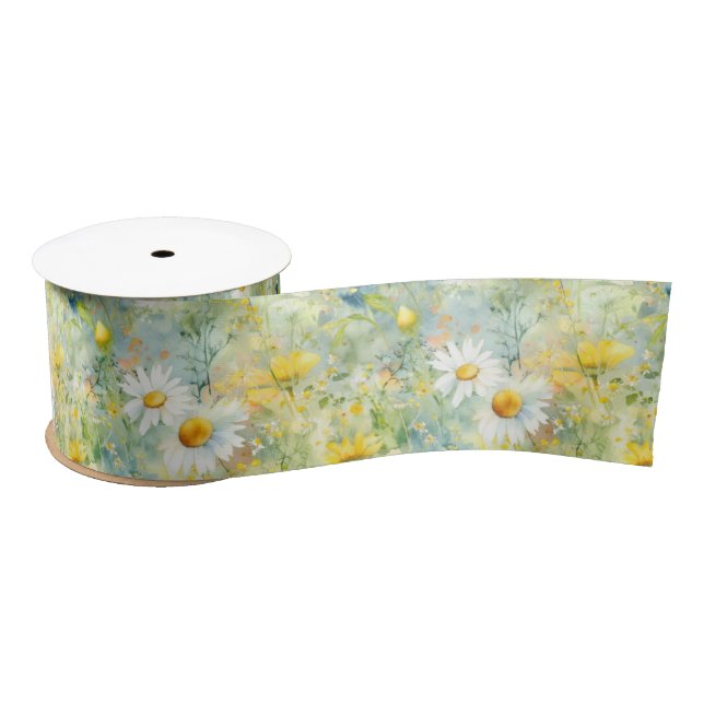 Ruban En Satin Meadow Fleurs sauvages Élégant été Nature Boho (Bobine)