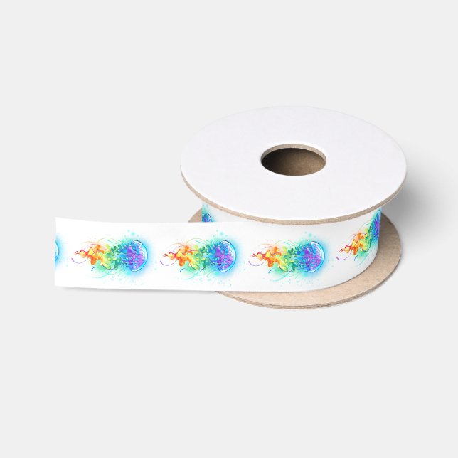 Ruban En Satin Méduse arc-en-ciel (Bobine)
