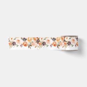 Ruban En Satin Merci Citrouille Floral 3" Ruban