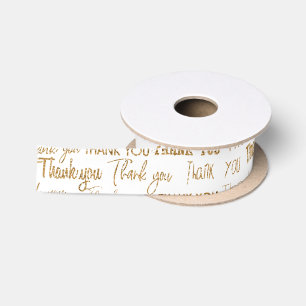 Ruban En Satin Merci texte pailleté or