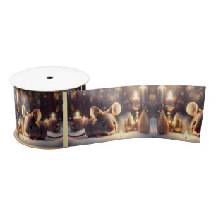 Ruban En Satin Mignonne souris fête Noël
