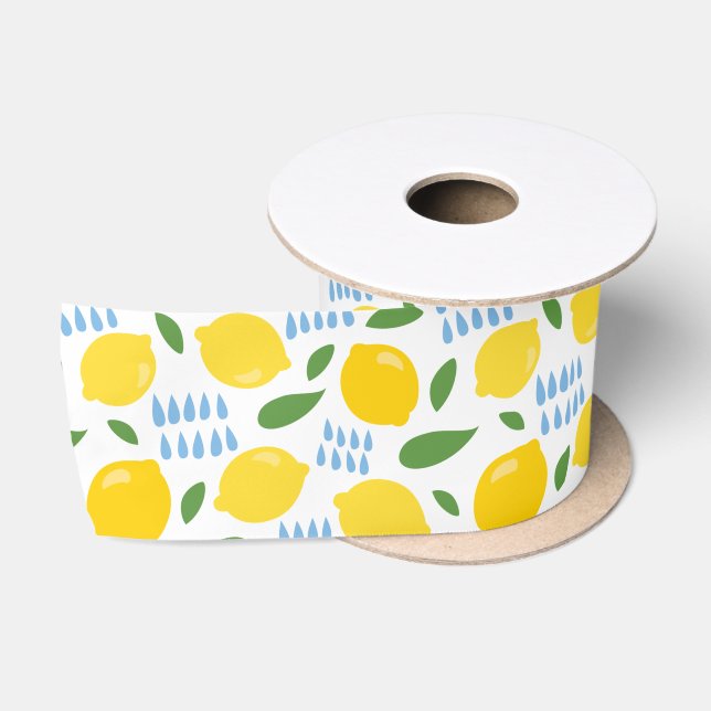 Ruban En Satin Mignons et feuilles verts motif (Bobine)