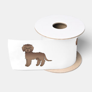 Ruban En Satin Mini Goldendoodle marron Chiens de dessin animé mi