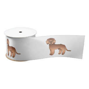 Ruban En Satin Mini Goldendoodle rouge Chiens de dessin animé mig