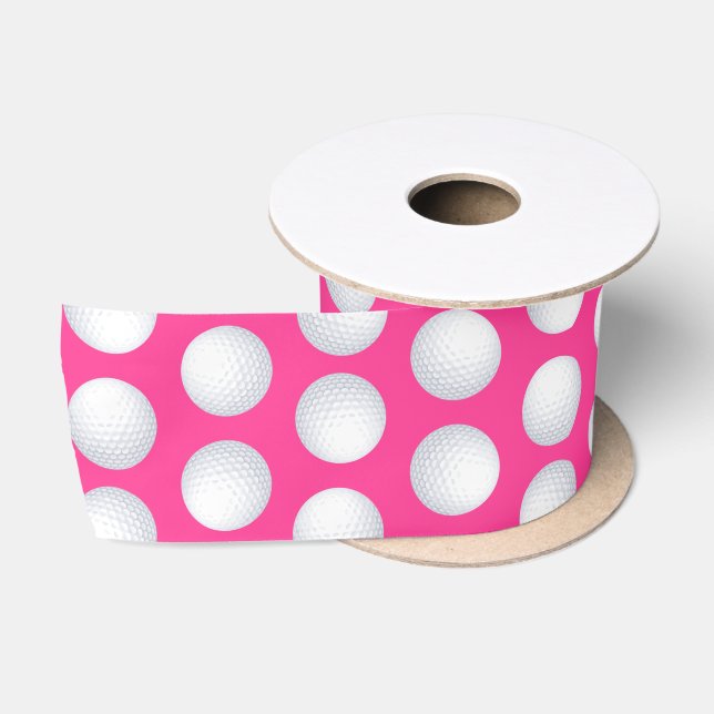 Ruban En Satin Mini Golf Balls Anniversaire Fête Enfants Rose (Bobine)