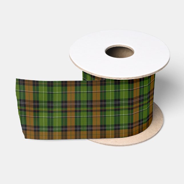 Ruban En Satin Moderne Noir écossais Tartan Plaid Classique Bleu (Bobine)