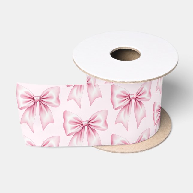 Ruban En Satin Moderne tendance Cute Coquette Pink Bow Motif (Bobine)