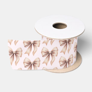 Ruban En Satin Moderne Tendance Mignon Coquette Motif Nœud Rose