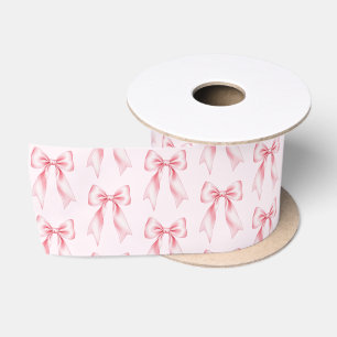 Ruban En Satin Moderne Tendance Mignon Coquette Motif Nœud Rose
