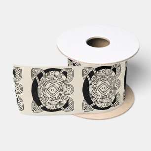 Ruban En Satin Monogramme lettre C Impression vintage nœud celtiq
