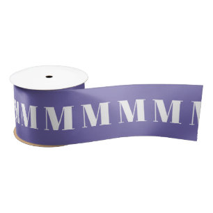 Ruban En Satin Monogramme lilac Périwinkle numéro initial personn