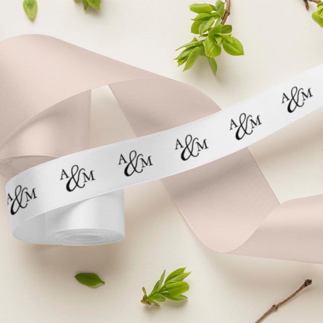 Ruban En Satin Monogramme noir et blanc (Créateur téléchargé)