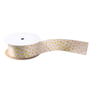 Ruban En Satin Monogramme rose chic d'impression de guépard de