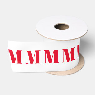 Ruban En Satin Monogramme rouge & blanc personnalisé monogramme