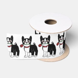 Ruban En Satin Monsieur américain de Boston Terrier 3 pouces