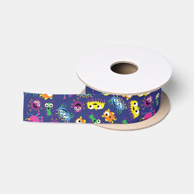Ruban En Satin Monster Cute Funny 1er Anniversaire Thème de fête (Bobine)