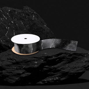 Ruban En Satin Moody Agate   Onyx Black Silver Vampy Goth Parties
