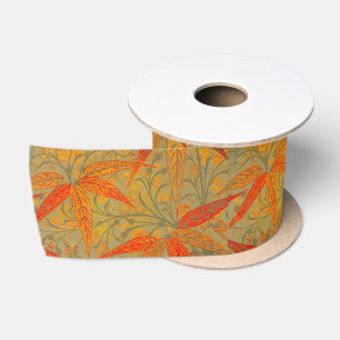 Ruban En Satin Morris & Co. Motif Bamboo Godwin Orange et Sauge
