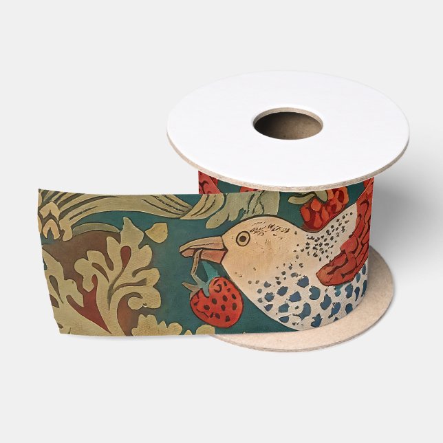 Ruban En Satin Morris - Voleur de fraises #2 Motif floral (Bobine)