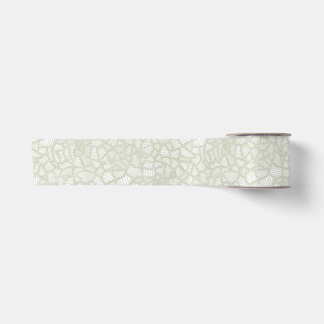 Ruban En Satin Mosaïque feuille aléatoire vert pâle (Devant)