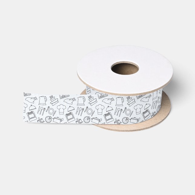 Ruban En Satin Motif 4 de cuisine (Bobine)