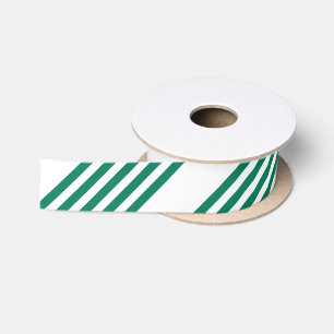 Ruban En Satin Motif à cinq bandes vert et blanc de la forêt
