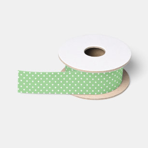 Ruban En Satin Motif à pois verts