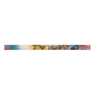Ruban En Satin Motif abstrait coloré de peau de serpent