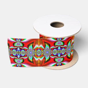 Ruban En Satin Motif abstrait rouge