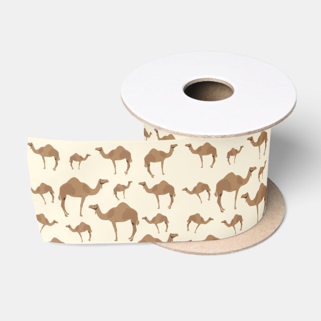 Ruban En Satin Motif animal chameau (Bobine)