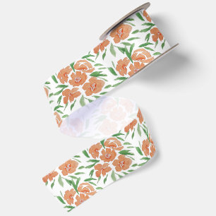 Ruban En Satin Motif aquarelle floral vibrant frais