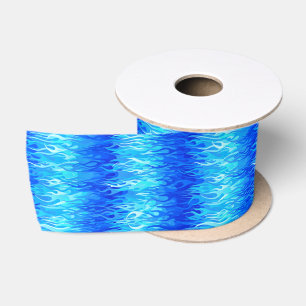 Ruban En Satin Motif Blue Flames - Hot Rod