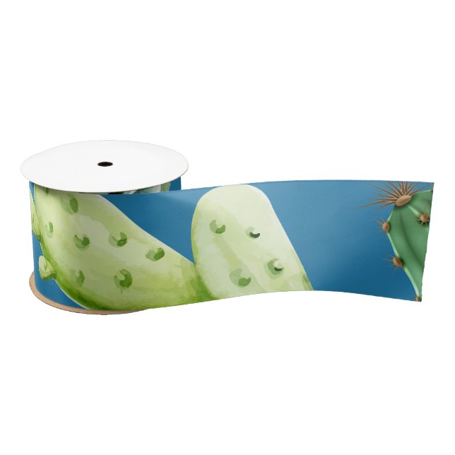 Ruban En Satin Motif Cactus 5 (Bobine)