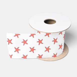 Ruban En Satin Motif Coral Starfish