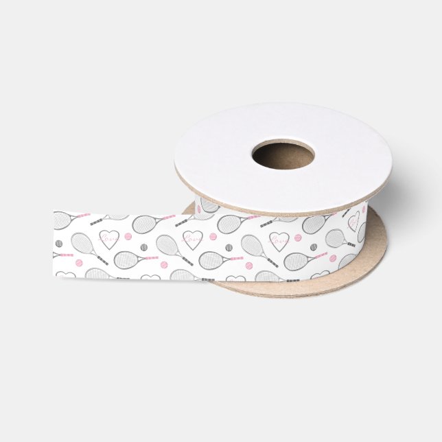 Ruban En Satin Motif d'amour de tennis (Bobine)
