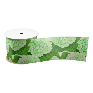 Ruban En Satin Motif d'aquarelle Hydrangea