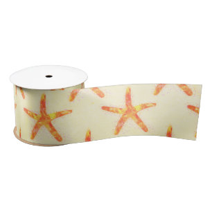Ruban En Satin Motif d'aquarelle Starfish