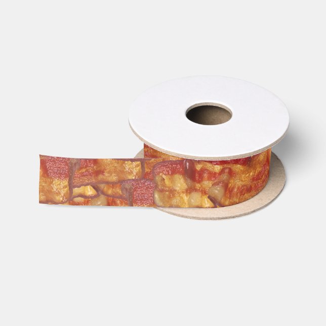 Ruban En Satin Motif d'arrière - plan de lard, nourriture frite (Bobine)