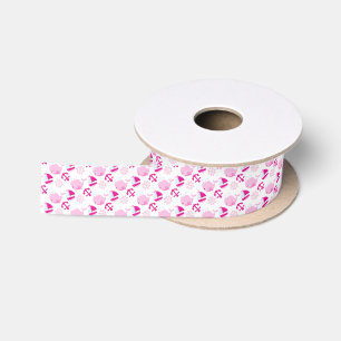 Ruban En Satin Motif De Baleines, Beaux Baleines, Baleines Roses